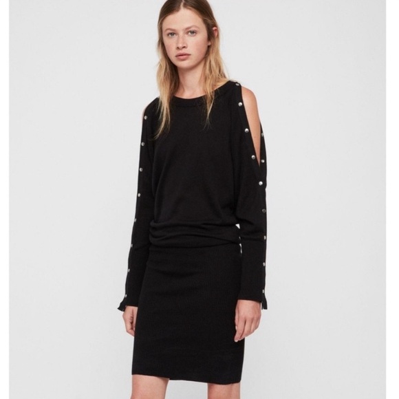 All Saints Suzie Snap-Sleeve Sweater Dress - Picture 1 of 10